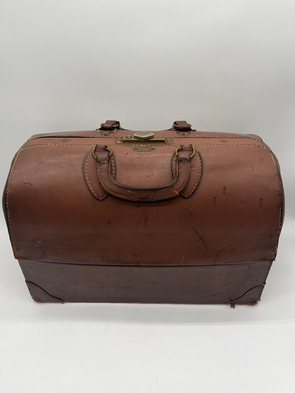 Vintage Emdee by Schell Doctor Bag Brown Leather Collectible Gladstone Medical